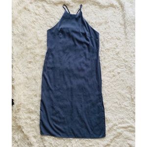 Soprano Blue Midi Dress w/ leg slit - Sz S